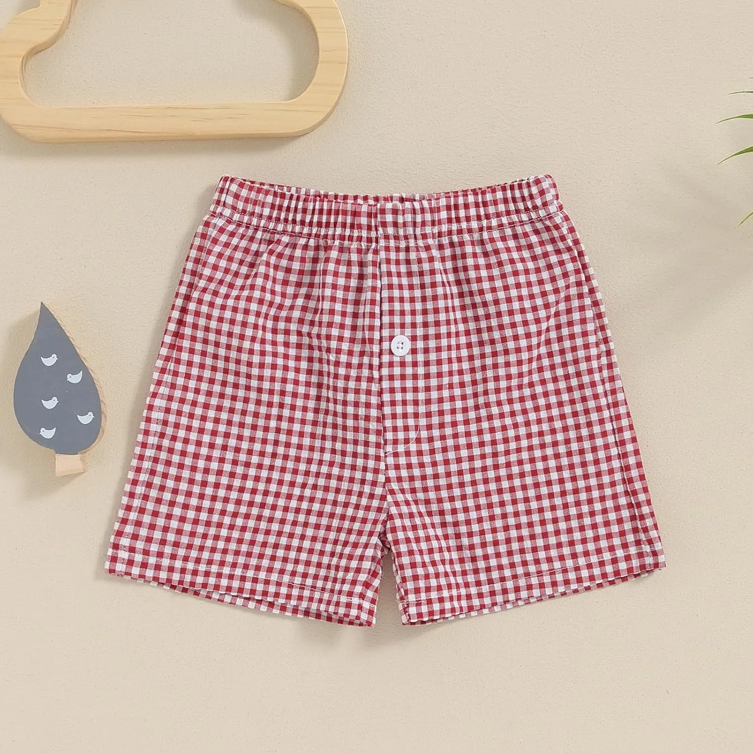 Toddler Boy Shorts Baby Girl Plaid Shorts Elastic Waist Casual Wide Leg Shorts Summer Loose Fitting Lounge Shorts