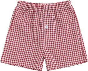 Toddler Boy Shorts Baby Girl Plaid Shorts Elastic Waist Casual Wide Leg Shorts Summer Loose Fitting Lounge Shorts