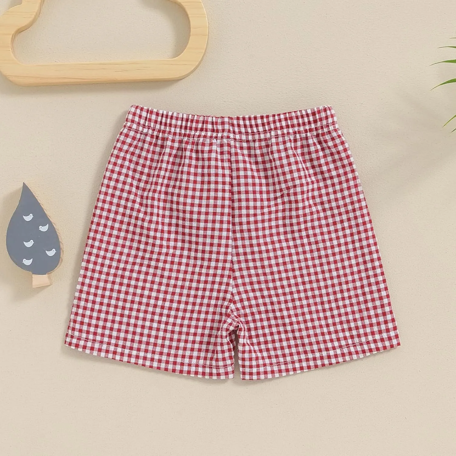 Toddler Boy Shorts Baby Girl Plaid Shorts Elastic Waist Casual Wide Leg Shorts Summer Loose Fitting Lounge Shorts