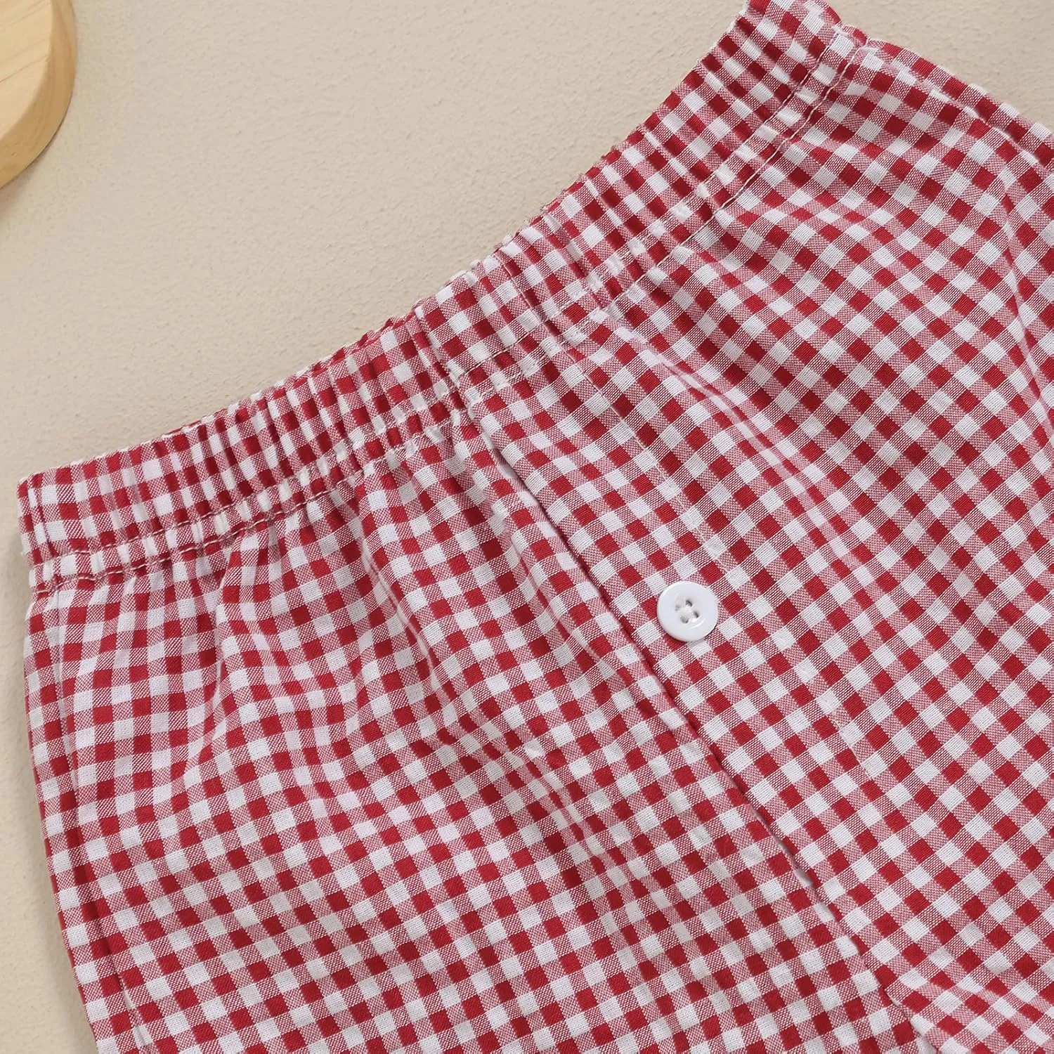 Toddler Boy Shorts Baby Girl Plaid Shorts Elastic Waist Casual Wide Leg Shorts Summer Loose Fitting Lounge Shorts
