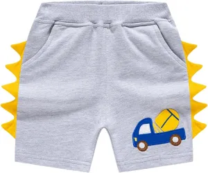 Toddler Boys Cartoon Embroidered Shorts Baby Girls Summer Cotton Casual Active Sports Shorts Pull on Jogger Pants
