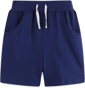 Toddler Boys Girls Basketball Shorts Solid Cotton Athletic Running Shorts Quick Dry Pull on Jogger Pants Summer Clothes