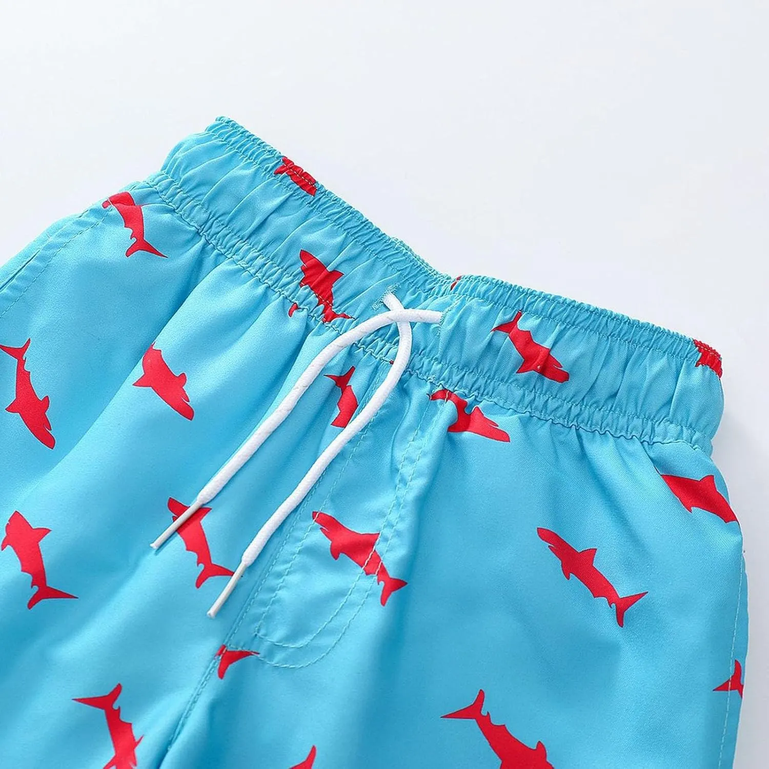 Toddler Cotton Summer Beach Shorts Boys Swim Trunks Elastic Waist Drawstring Loose Fit Athletic Girls Summer Wear
