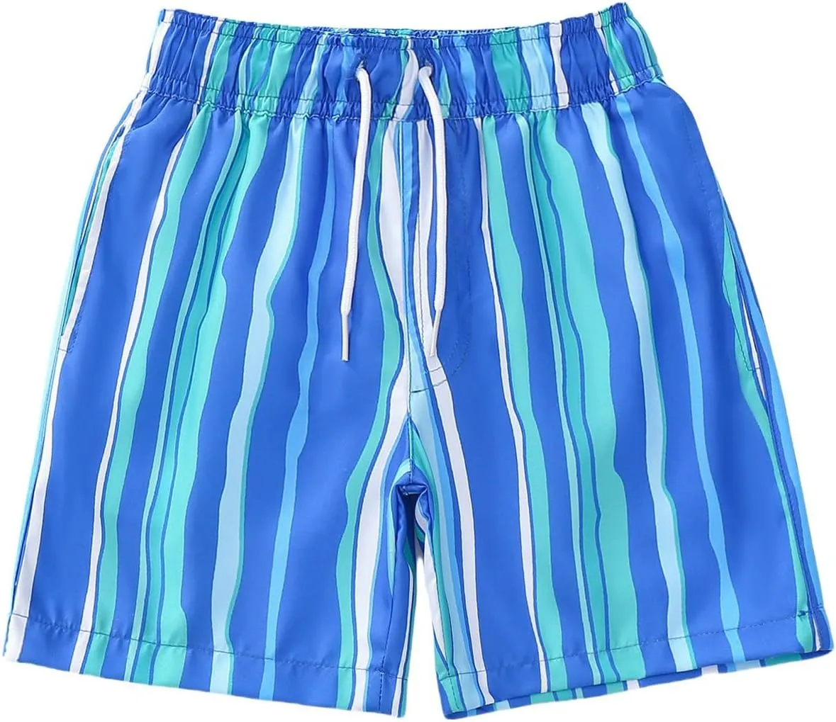 Toddler Cotton Summer Beach Shorts Boys Swim Trunks Elastic Waist Drawstring Loose Fit Athletic Girls Summer Wear