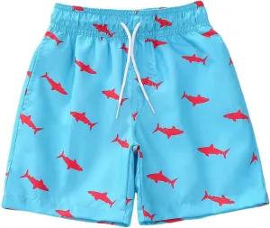 Toddler Cotton Summer Beach Shorts Boys Swim Trunks Elastic Waist Drawstring Loose Fit Athletic Girls Summer Wear