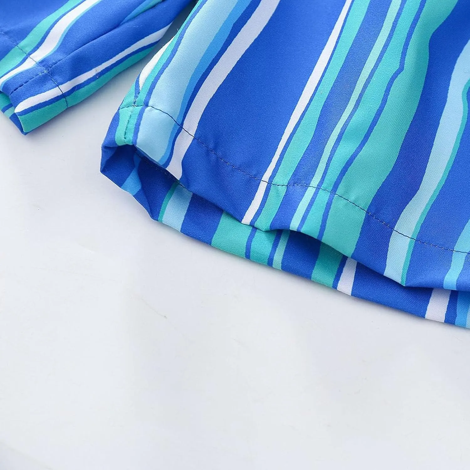 Toddler Cotton Summer Beach Shorts Boys Swim Trunks Elastic Waist Drawstring Loose Fit Athletic Girls Summer Wear