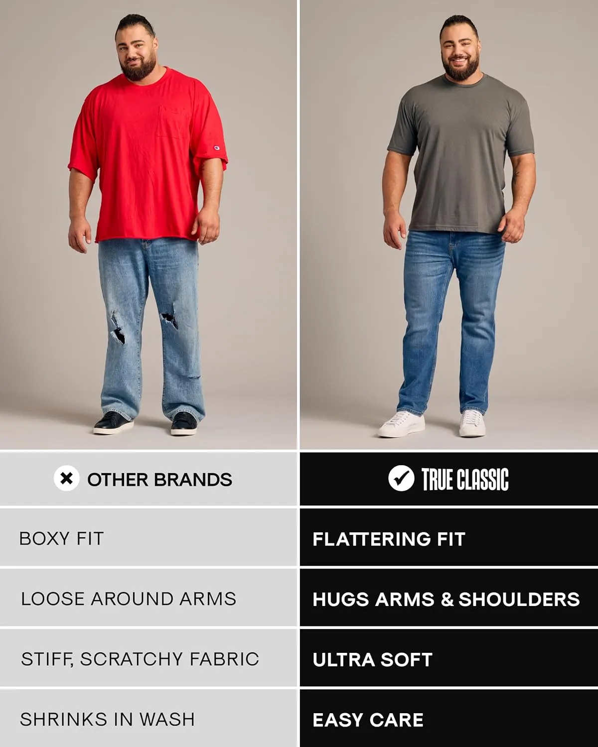 True Classic Mens V Neck T Shirts  Soft, Fitted Undershirts for Men Pack  Mens Undershirts  Cotton Blend, Tag-Free