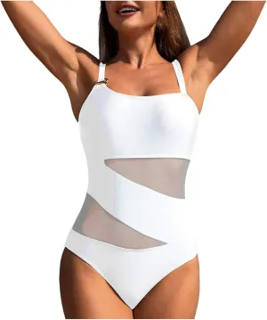 TUQIDEWU One Piece Bathing Suit for Women Swimsuit for Women Tummy Control Sexy Backless Adjustable Spaghetti Strap Swimwear