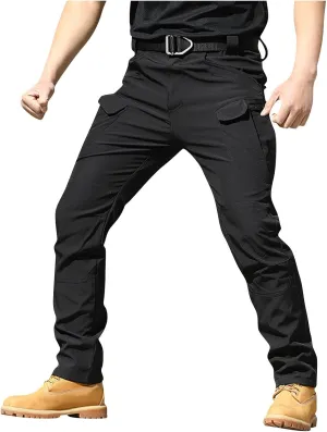 WENKOMG1 Mens Cargo Pants,Solid/Camouflage Military Pants Stretchy Multi Function Multi Pockets Tactical Pants