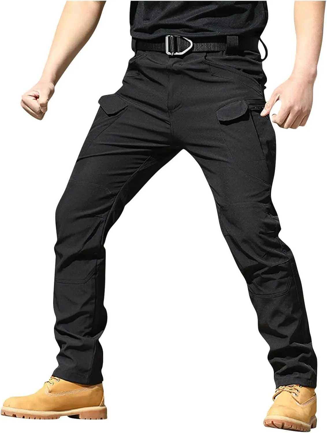 WENKOMG1 Mens Cargo Pants,Solid/Camouflage Military Pants Stretchy Multi Function Multi Pockets Tactical Pants