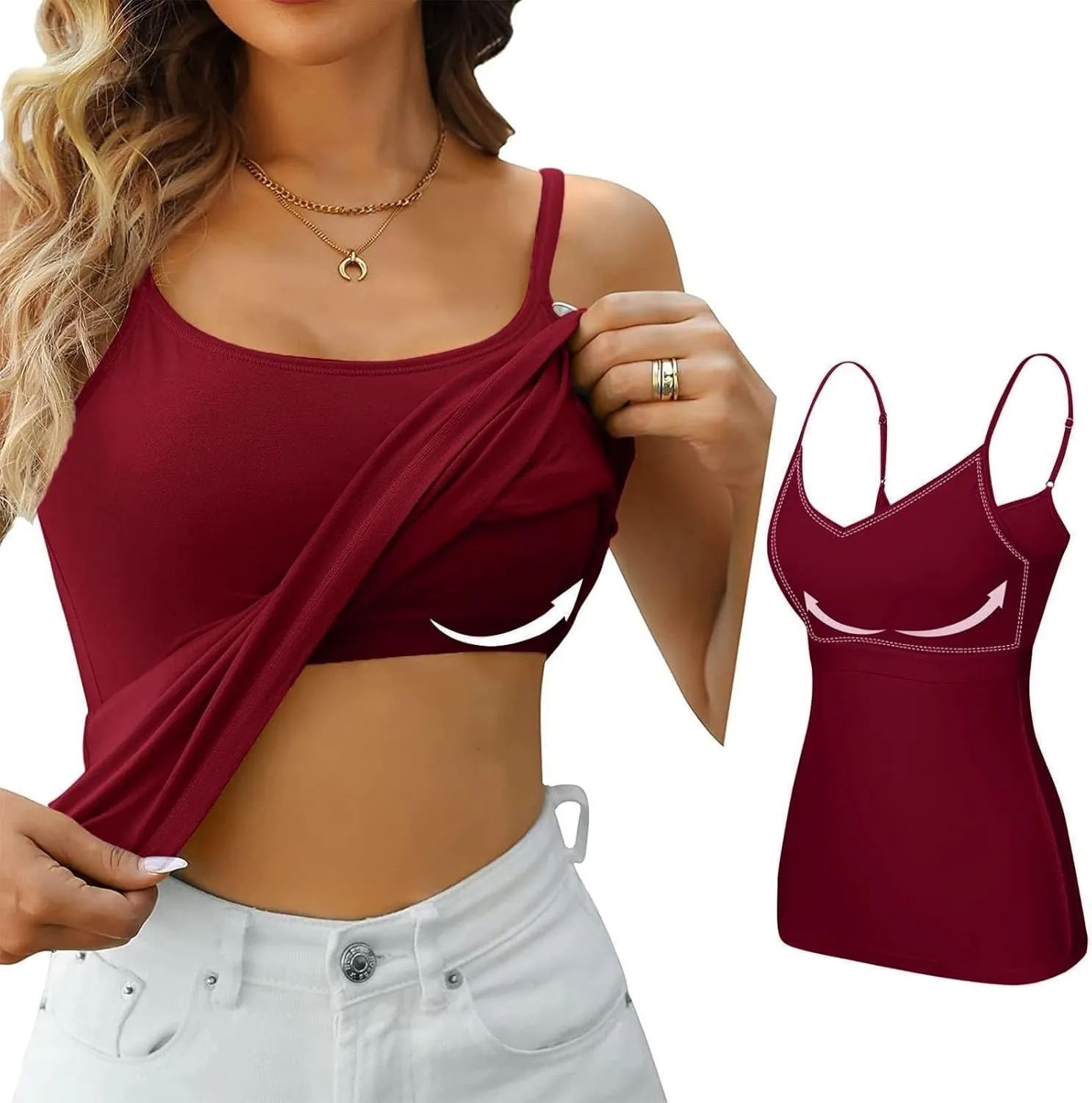 White Tank Top Woman Thread With Chest Pad Without Wearing Bra One Tank Top Yoga Shirt Womens Camisole Tank Tops