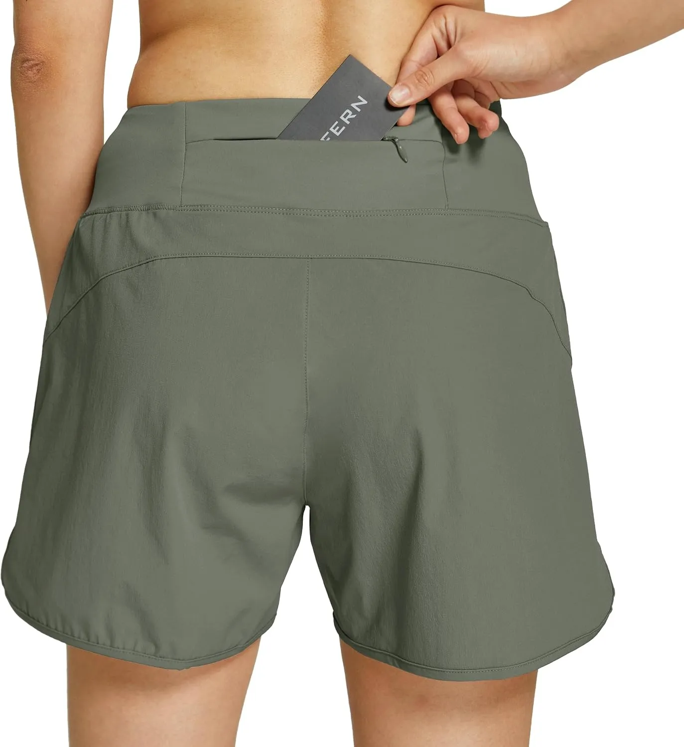 Willit Womens 4" Running Hiking Shorts Athletic Active Shorts with Liner Quick Dry Sports Shorts Zipper Pocket