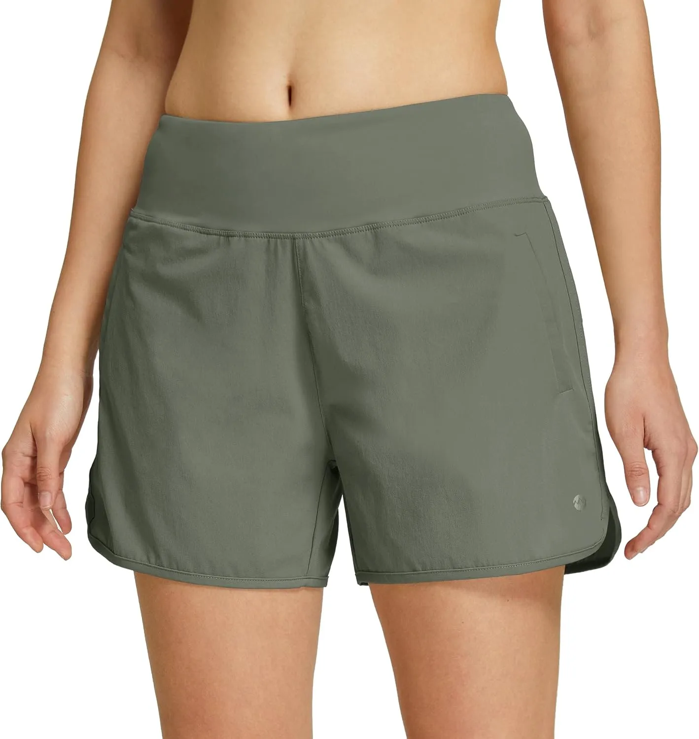 Willit Womens 4" Running Hiking Shorts Athletic Active Shorts with Liner Quick Dry Sports Shorts Zipper Pocket