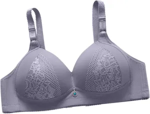 Wireless Support Bras for Older Womens 2025 Plus Size Full Coverage Push up Bralettes No Underwire Bras Everyday Wear