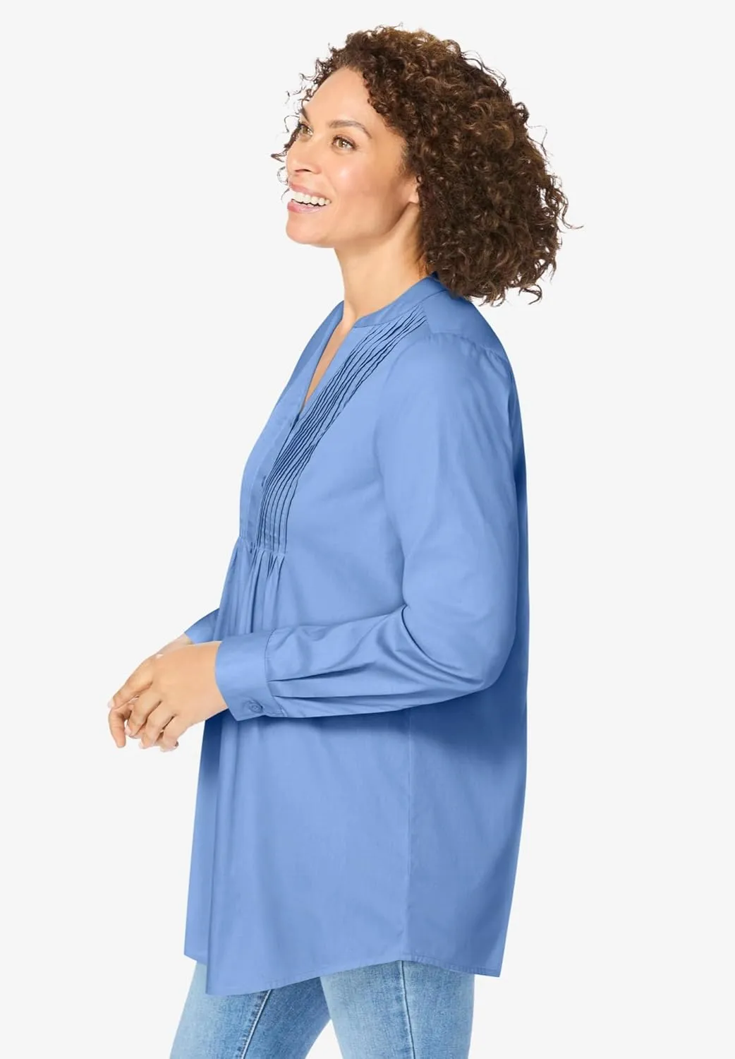Woman Within Women's Plus Size Perfect Pintuck Tunic