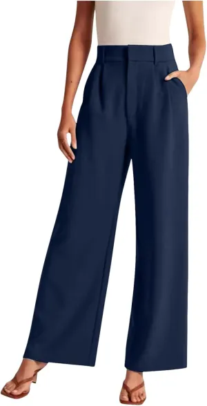 Women Cotton Linen Summer Y2K Fashion Palazzo Lounge Pants High Waist Wide Leg Slim Fit Trouser Beach