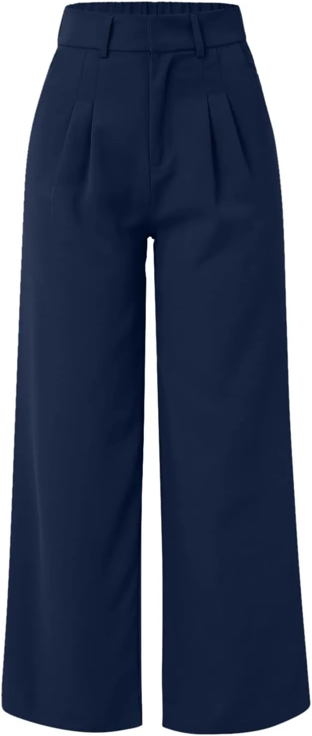 Women Cotton Linen Summer Y2K Fashion Palazzo Lounge Pants High Waist Wide Leg Slim Fit Trouser Beach
