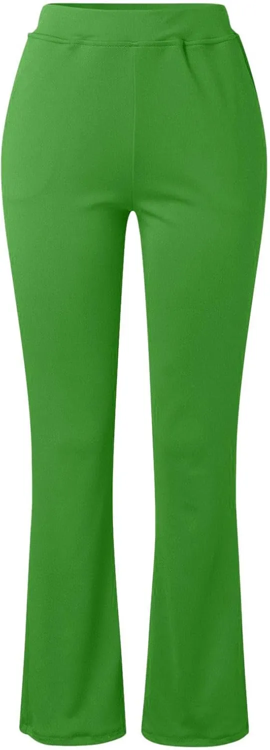 Women Office Work Dressy Pants Stretch High Waist Tummy Control Slim Fit Tight Trouser Trendy Solid Flowy Casual Pant
