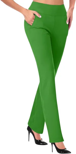 Women Office Work Dressy Pants Stretch High Waist Tummy Control Slim Fit Tight Trouser Trendy Solid Flowy Casual Pant