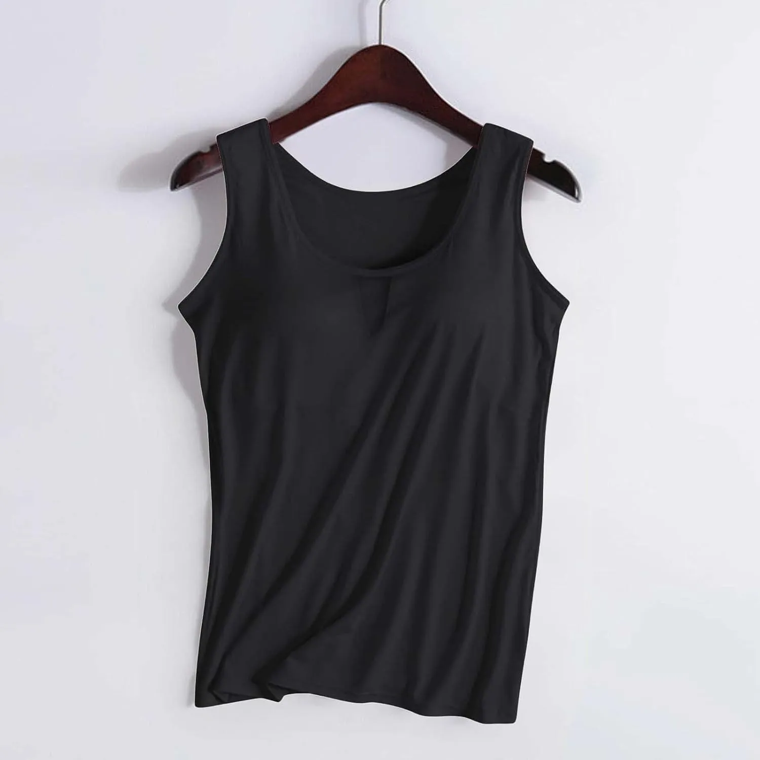 Women Rib Tank Tops with Built in Bras Summer Padded Camisoles for Fitness Workout Outfits Undershirts Cami Tops