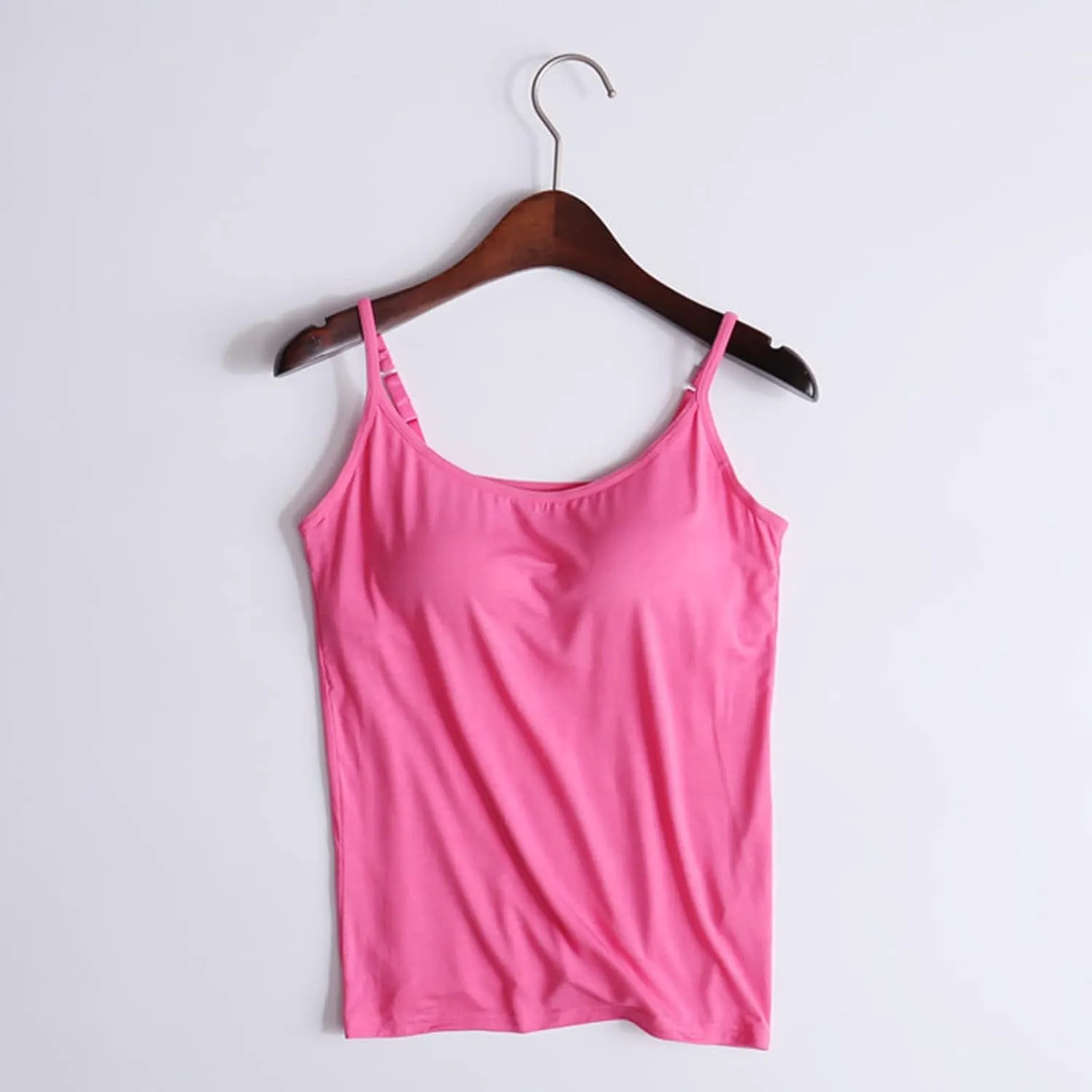 Women V-Neck Camisole with Shelf Bra Slim Fit Cotton Undershirts Cami Shirts for Layering Summer Tank Tops for Women