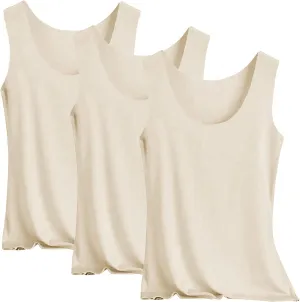 Women's 3pc Summer Seamless Ice Silk Vest Inner Wear Bottoming Shirt Sleeveless Camisole Blouses 2025 Summer Basic Tank Shirt