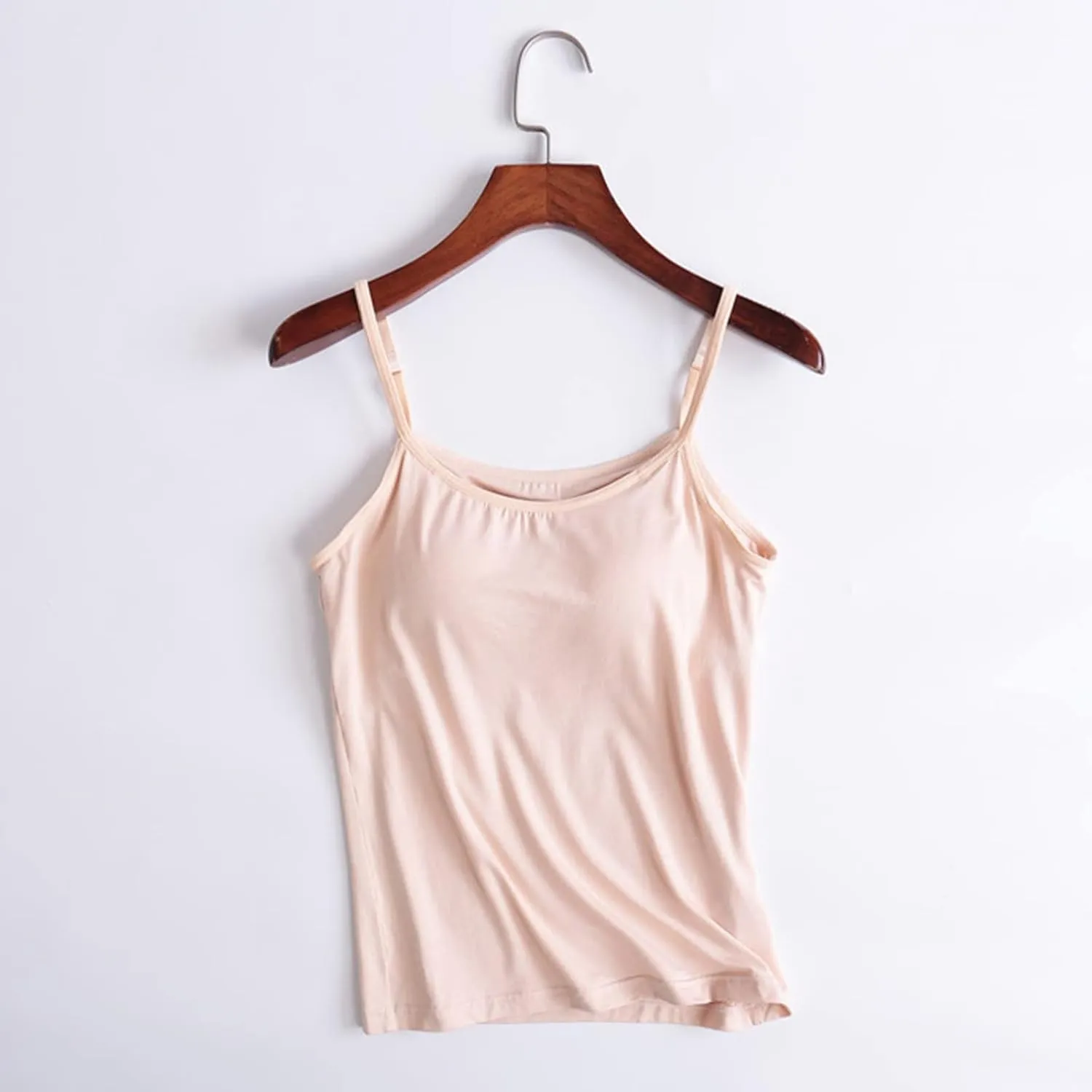 Womens Camisole with Shelf Bra Cotton Tank Top Adjustable Spaghetti Straps Cami Tops Yoga Shirt Cotton Undershirt