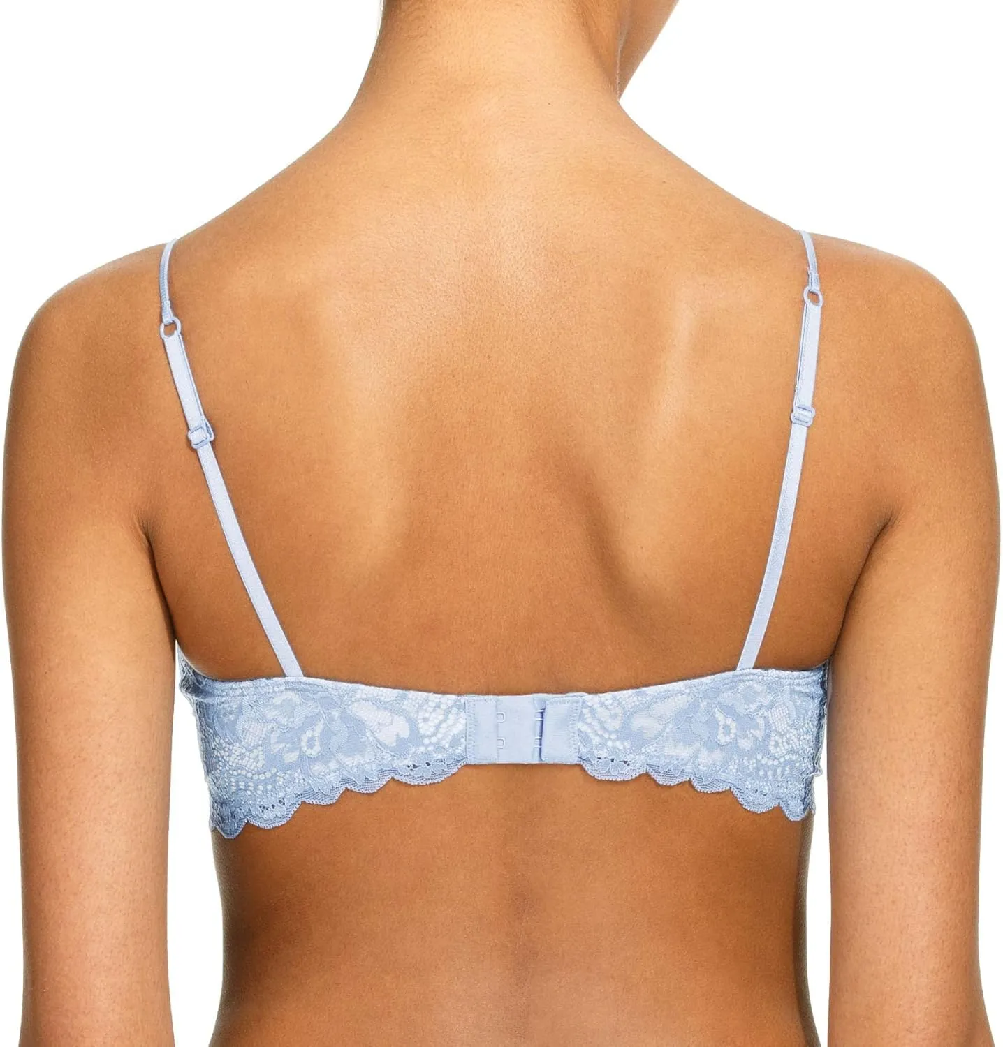 Women's Comfortable Wireless Lace Bralette with Triangle Cups and Adjustable Straps