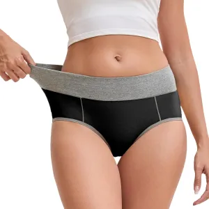 Women's Cotton Underwear High Waisted Briefs Stretch Full Coverage Panties