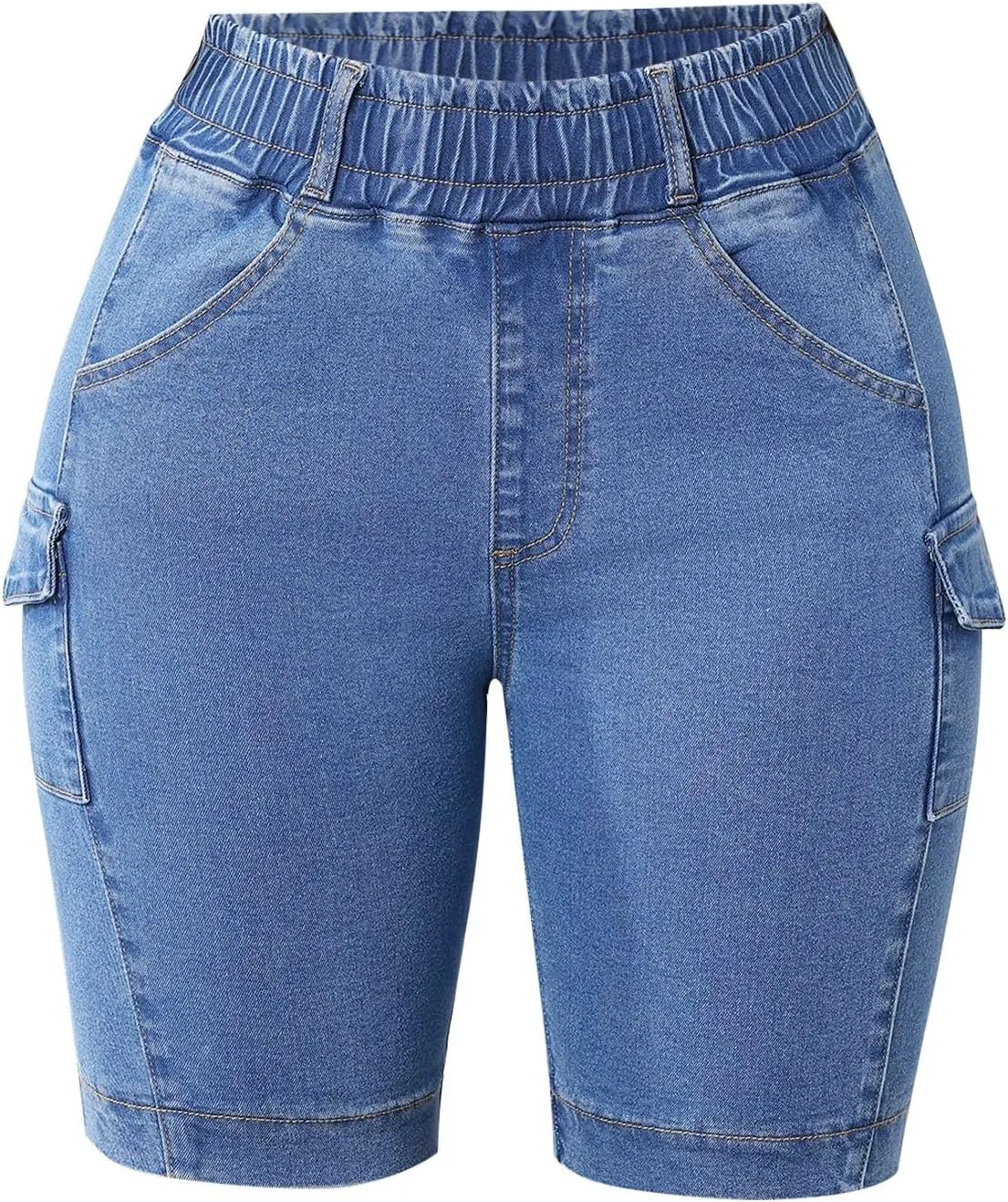Womens Denim Shorts High Waisted Straigh Leg Summer Casual Jeans Shorts Lightweight Slim Fit Trendy Baggy Bermuda Shorts