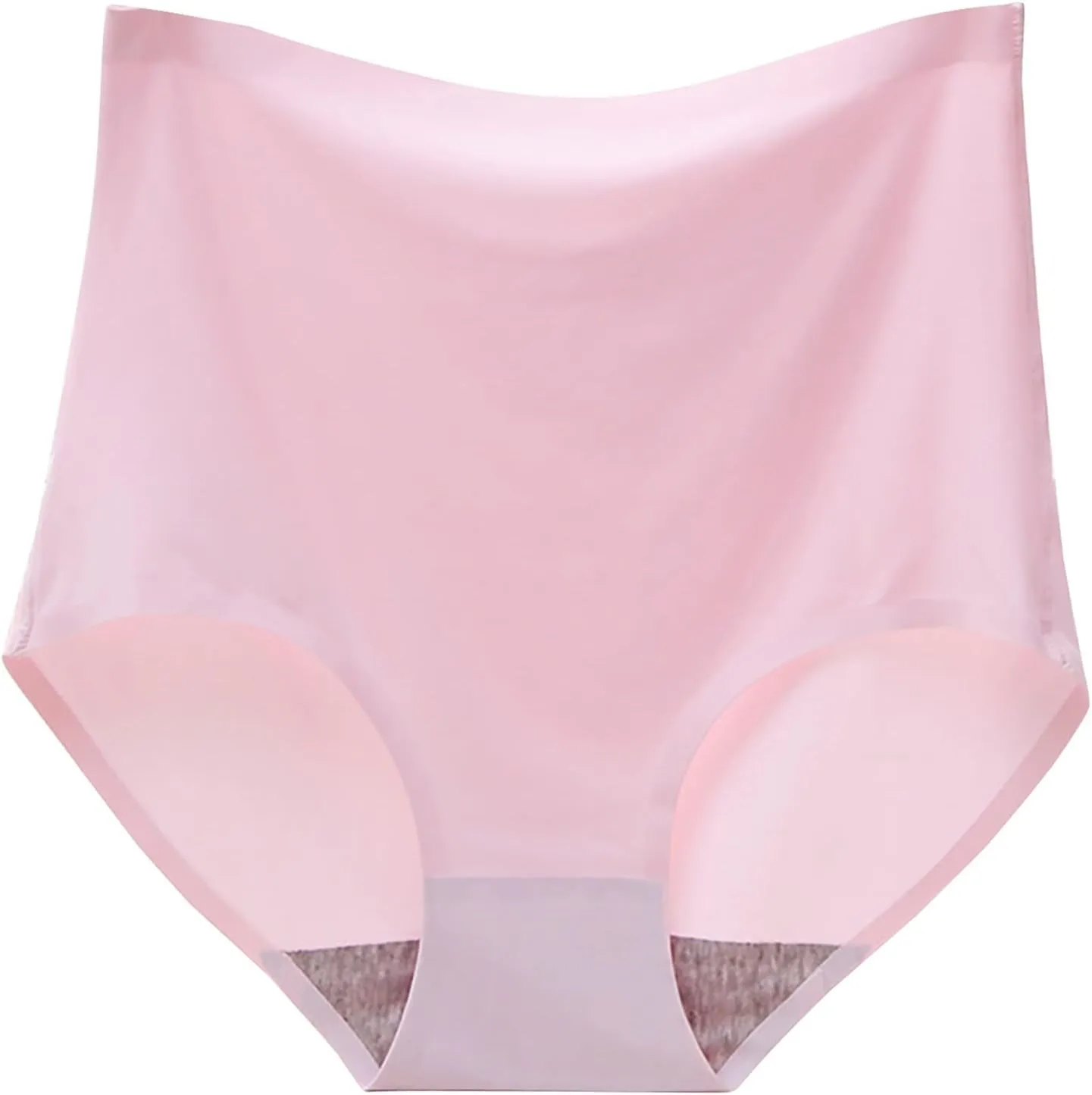 Women's High Waist Nylon Silk Underwear Seamless Cotton Crotch Belly Summer Ultra Thin Full Brief Loose Fit Ladies