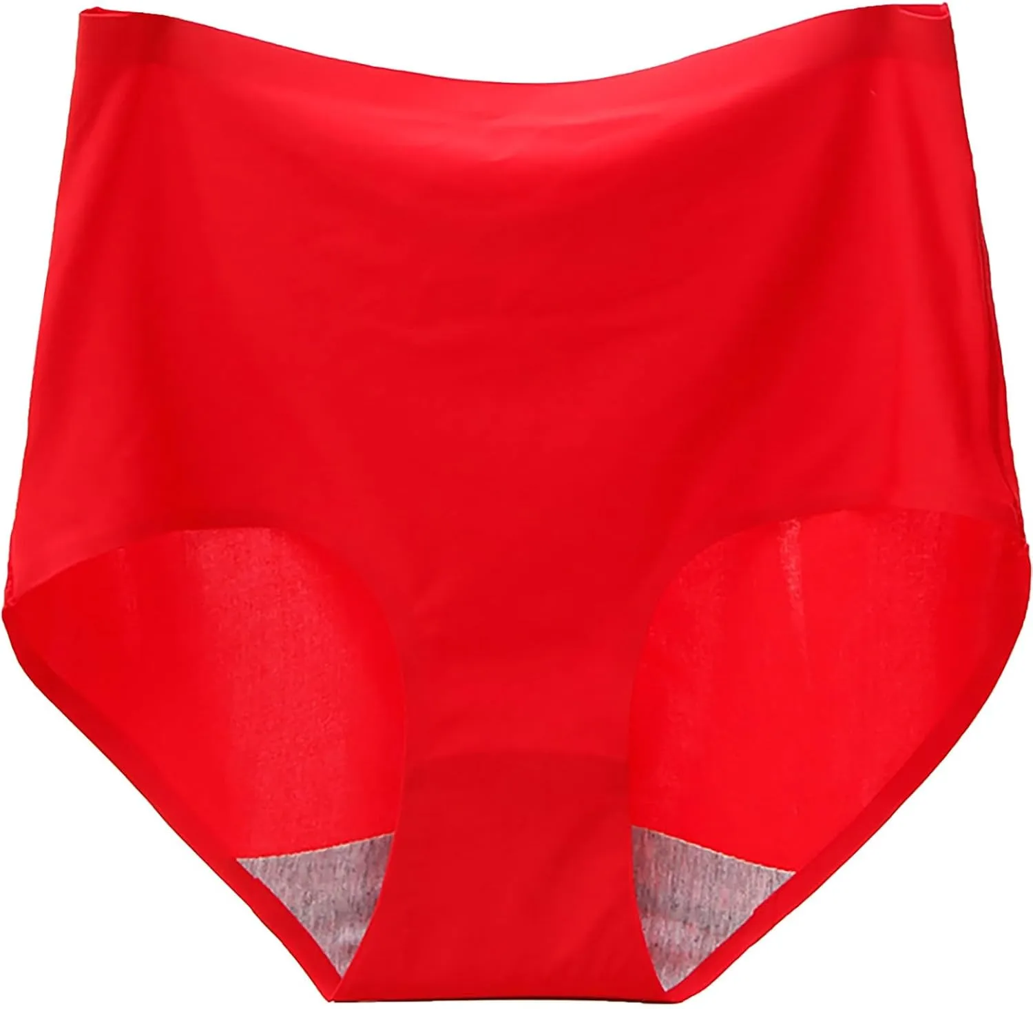 Women's High Waist Nylon Silk Underwear Seamless Cotton Crotch Belly Summer Ultra Thin Full Brief Loose Fit Ladies