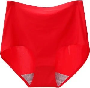 Women's High Waist Nylon Silk Underwear Seamless Cotton Crotch Belly Summer Ultra Thin Full Brief Loose Fit Ladies