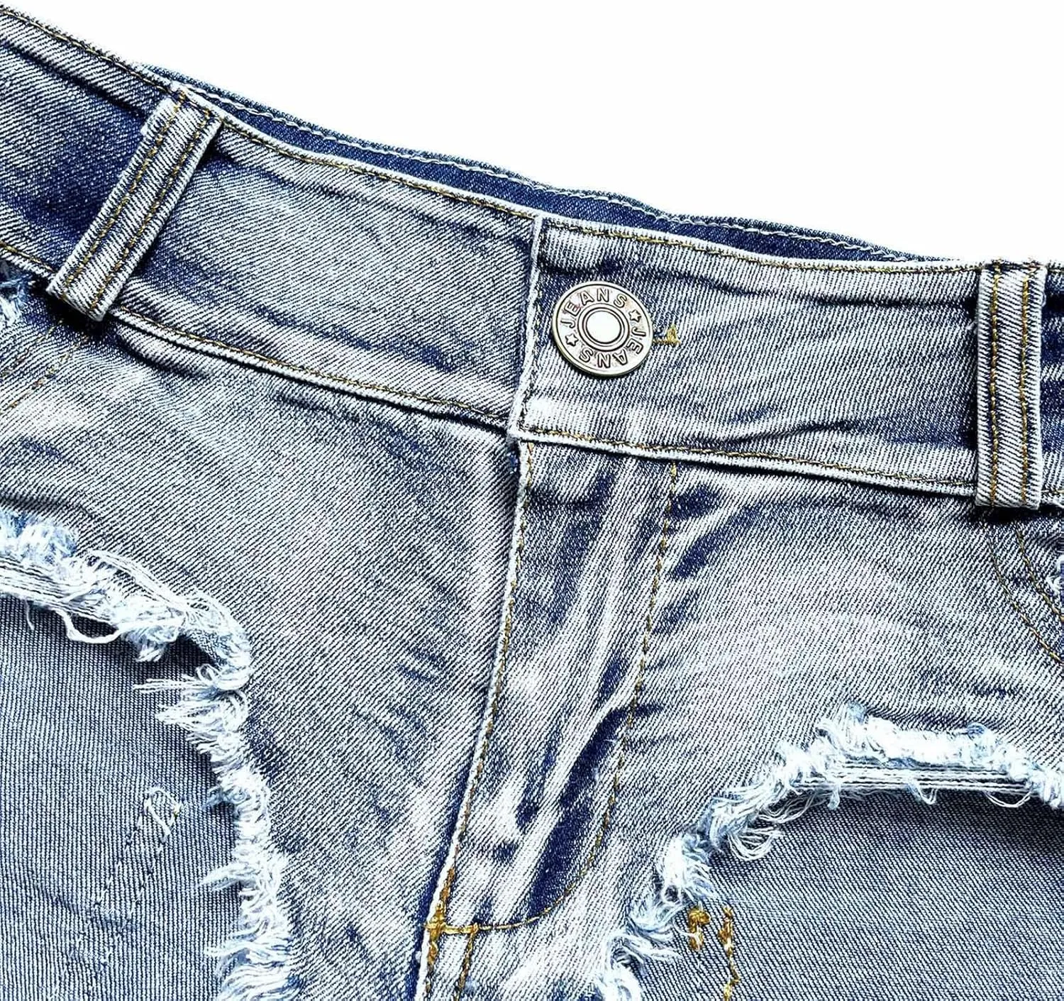 Women's High Waisted Stretchy Denim Shorts Summer Jeans Shorts Pompom Shorts Women