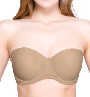 Women's Molded Strapless Convertible Maternity Bra w/Underwire Cups - Mocha Brown, 32B