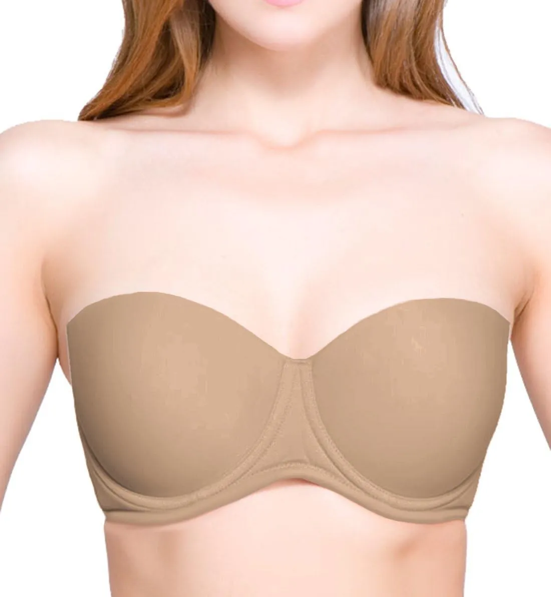 Women's Molded Strapless Convertible Maternity Bra w/Underwire Cups - Mocha Brown, 32B