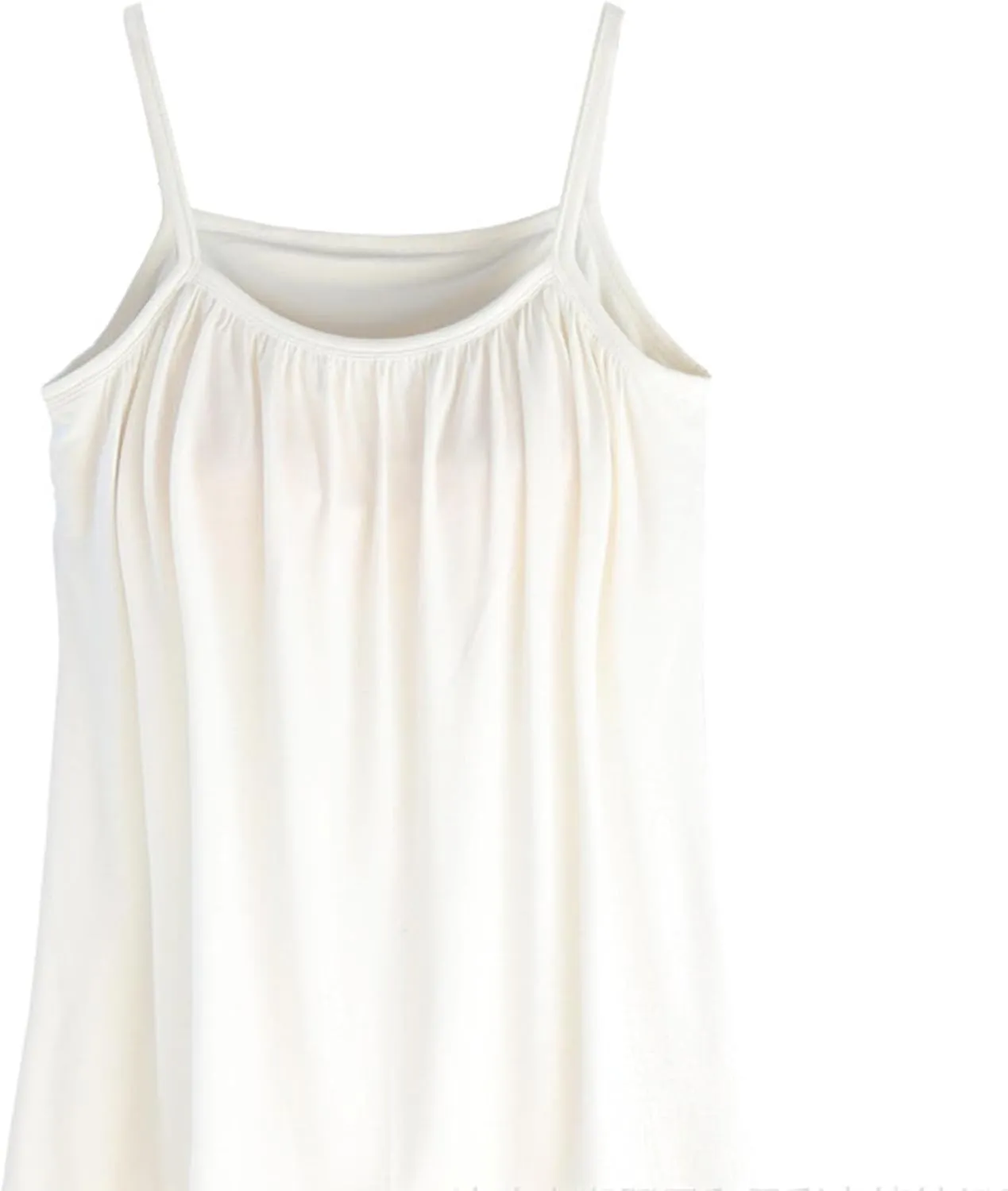 Women's Plus Size Tank Tops with Built in Bras Front Pleated U Neck Comfy Soft Laryered Shirts Comfy Undershirt