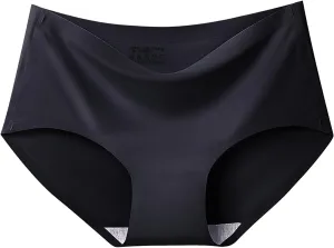 Women's Seamless Underwear No Show Cool Ice Silk Panties Breathable Comfortable High Waist Briefs