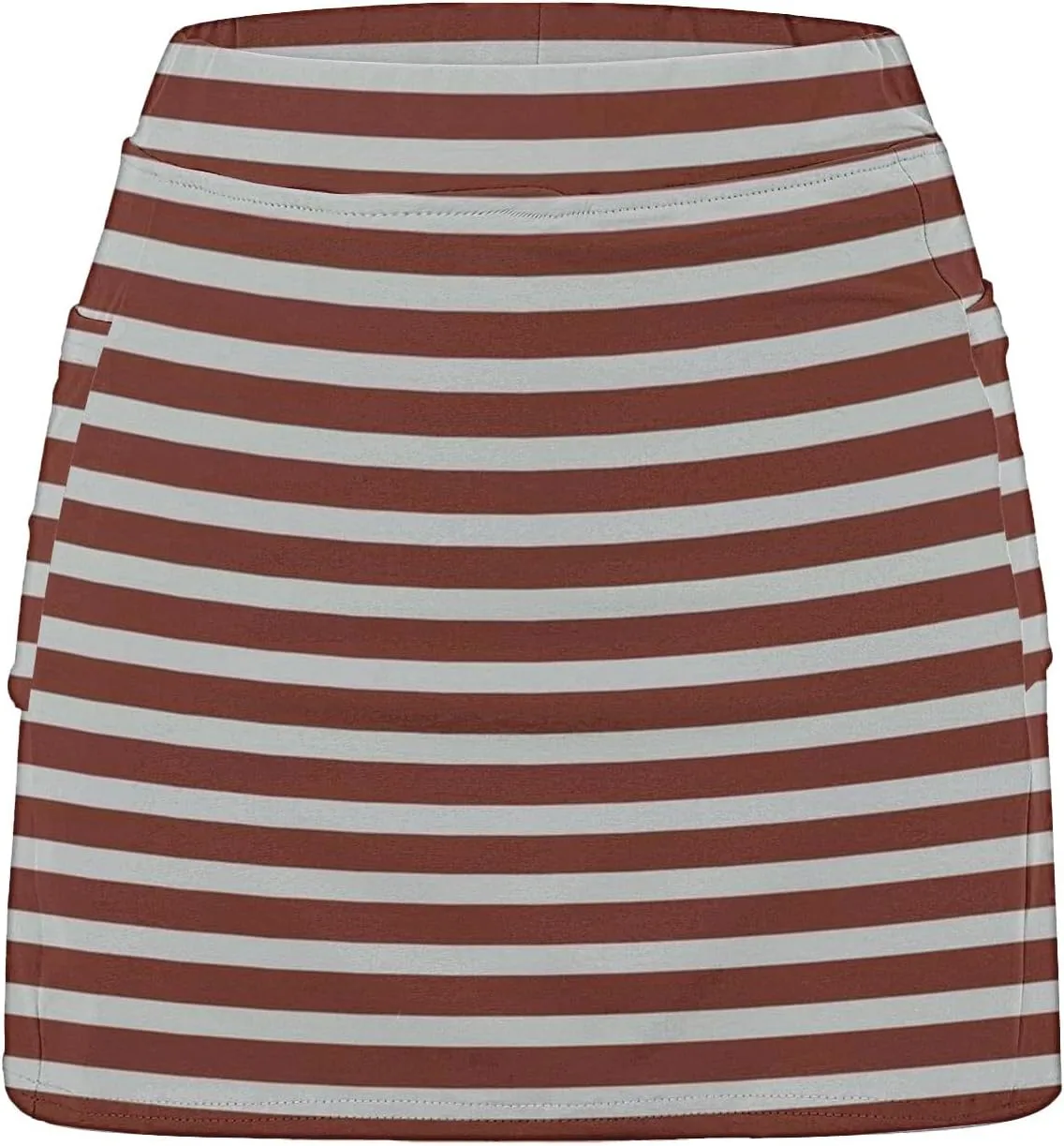Womens Striped Skirt Shorts Stretchy High Waisted Home Relaxing Lounge Homewears Fitness Workout Yoga Casual Leggings