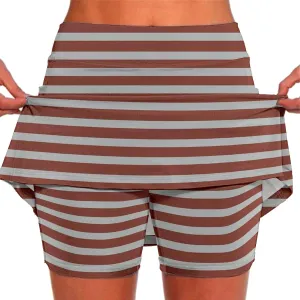 Womens Striped Skirt Shorts Stretchy High Waisted Home Relaxing Lounge Homewears Fitness Workout Yoga Casual Leggings