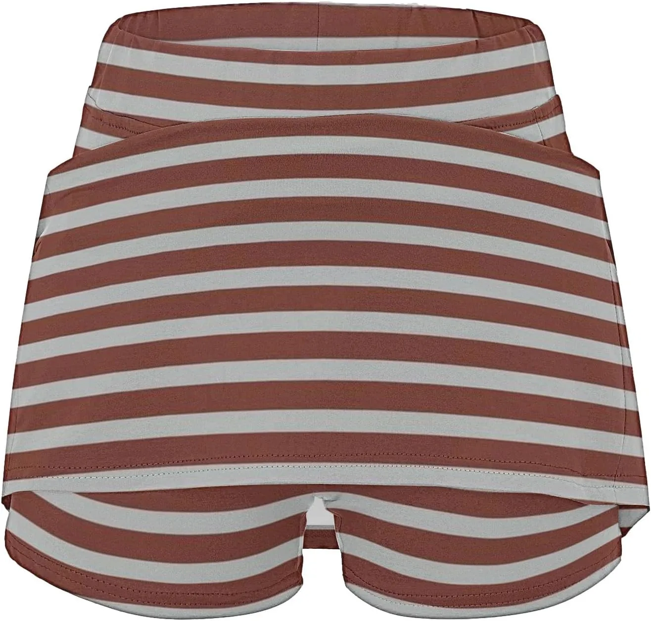 Womens Striped Skirt Shorts Stretchy High Waisted Home Relaxing Lounge Homewears Fitness Workout Yoga Casual Leggings