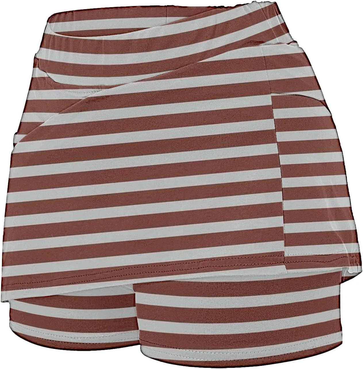 Womens Striped Skirt Shorts Stretchy High Waisted Home Relaxing Lounge Homewears Fitness Workout Yoga Casual Leggings