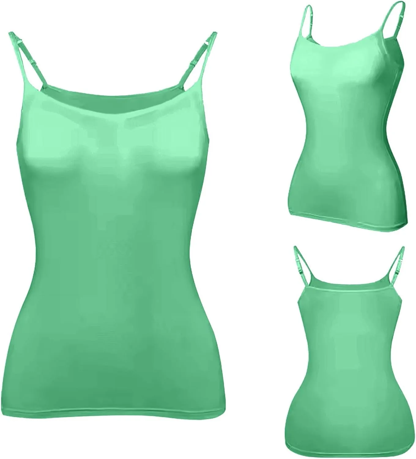 Women's Summer Shelf Bra Camisole Tops Adjustable Spaghetti Strap Cami Tank Cotton Undershirts