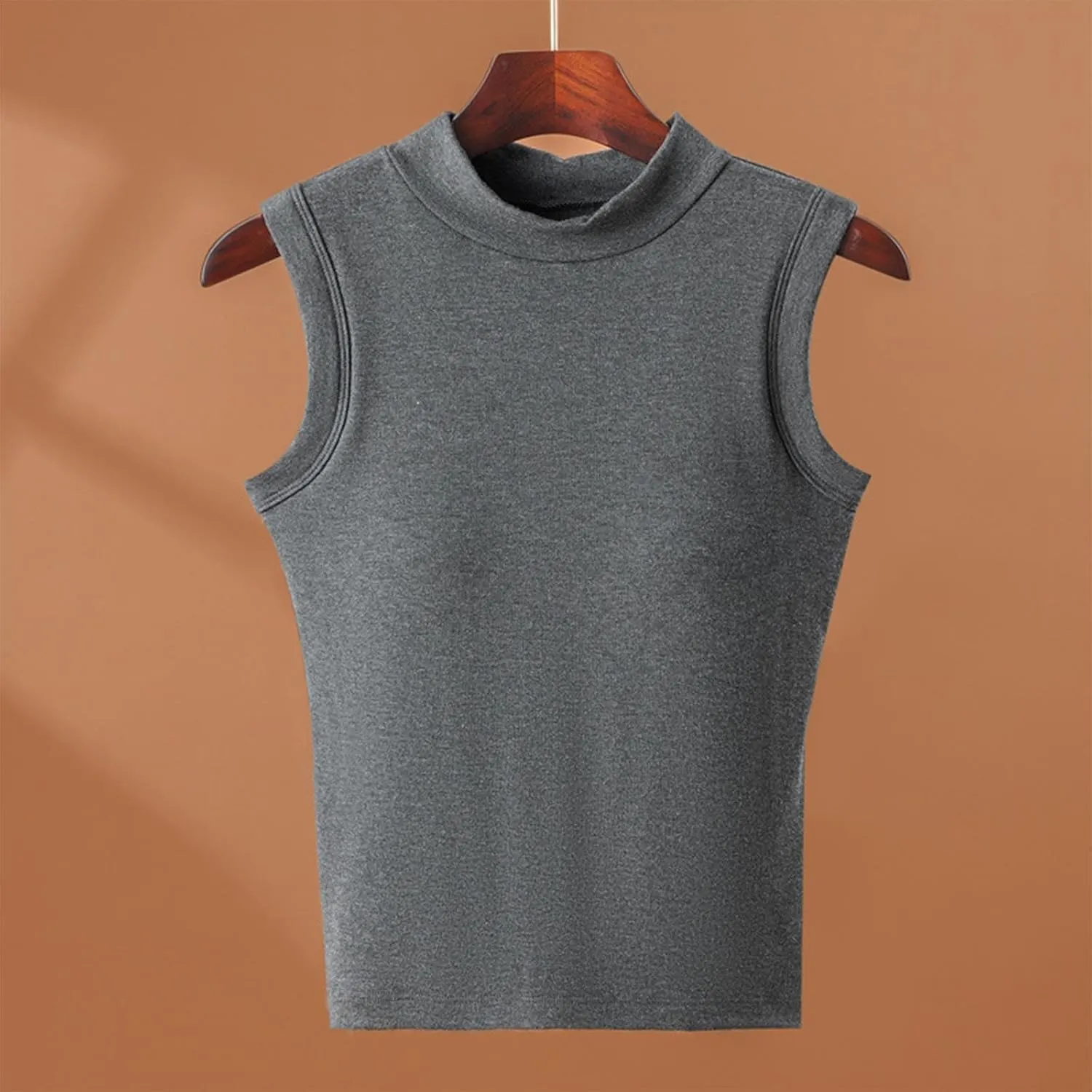 Womens Tank Tops with Built in Bra Slim Fit Mock Neck Shelf Bras Yoga Shirts Summer V Neck Basic Padded Undershirt