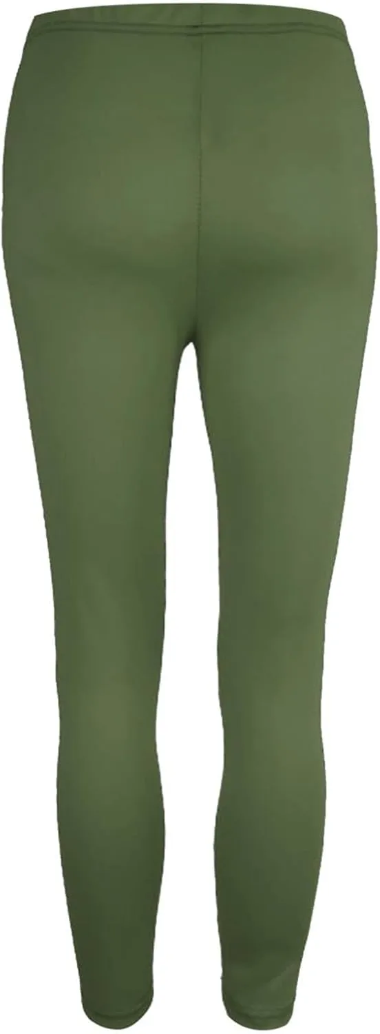 Women's Thick Yoga Soft Cotton Blend High Waist Workout Leggings with Tummy Control Compression