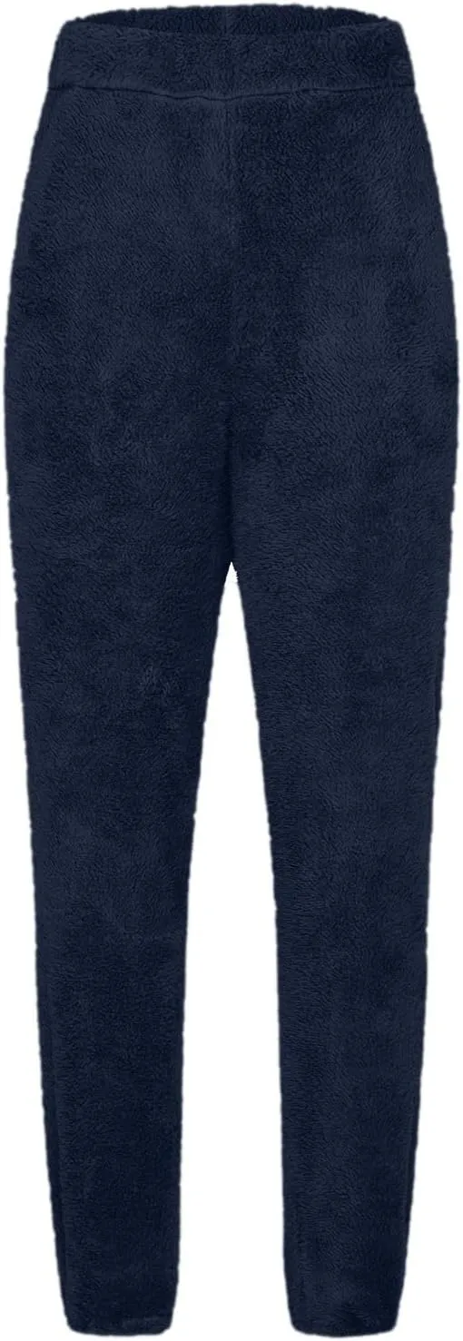 Womens Winter Fuzzy Lounge Pants Warm Soft Fleece Pajama Bottoms Pull On Trouser Sleepwear Cozy Sweatpant Oversize