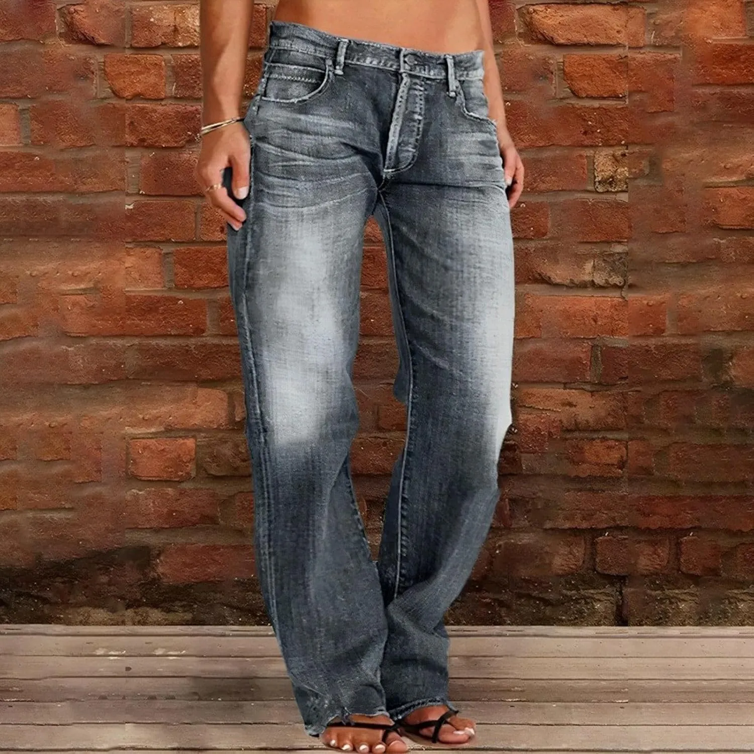 Women's Y2K Baggy Jeans Trendy Low Rise Jeans Casual Straight Leg Pants Loose Boyfriend Denim Pants Spring Outfits