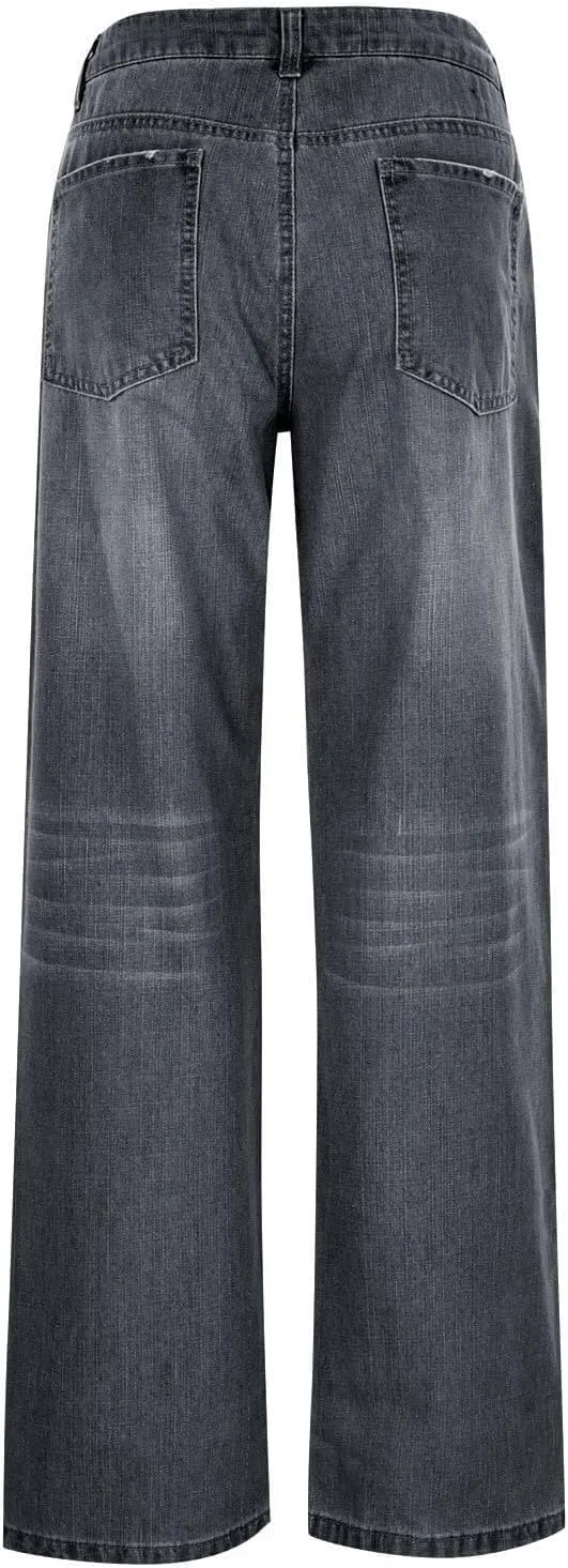 Women's Y2K Baggy Jeans Trendy Low Rise Jeans Casual Straight Leg Pants Loose Boyfriend Denim Pants Spring Outfits