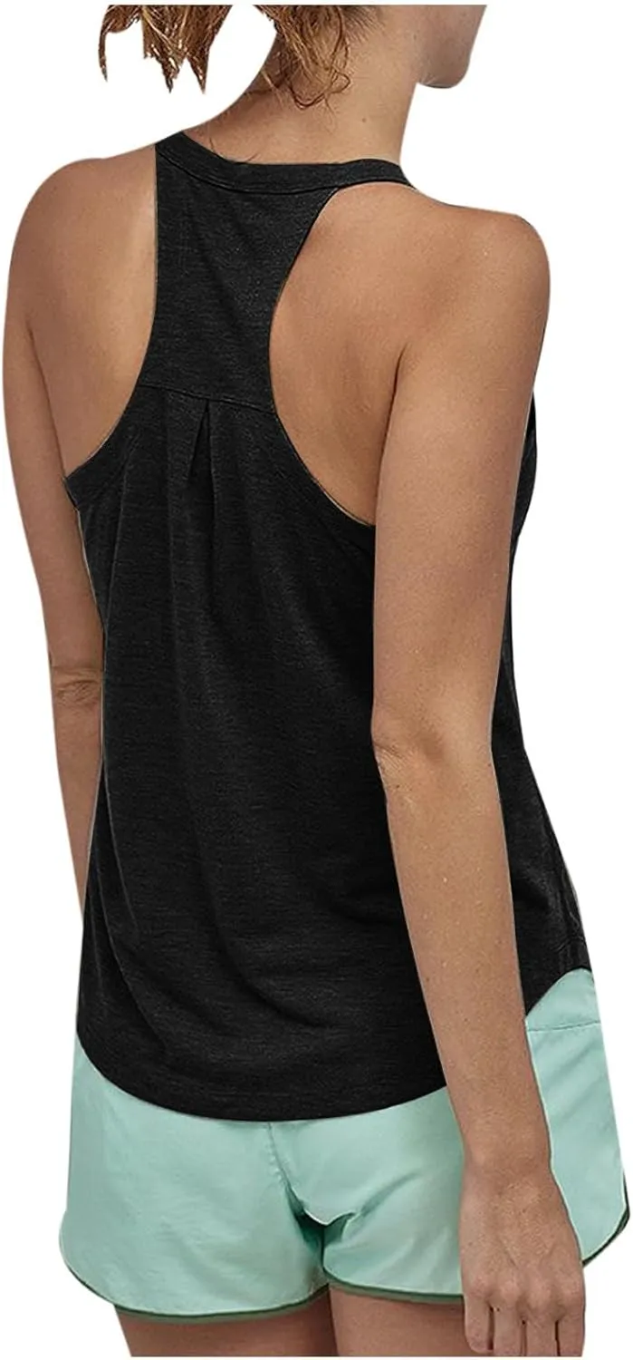 Workout Long Tank Tops for Women Casual Loose Tanks Top Fashion Racerback Vest Yoga Athletic Tees Sleeveless Shirts