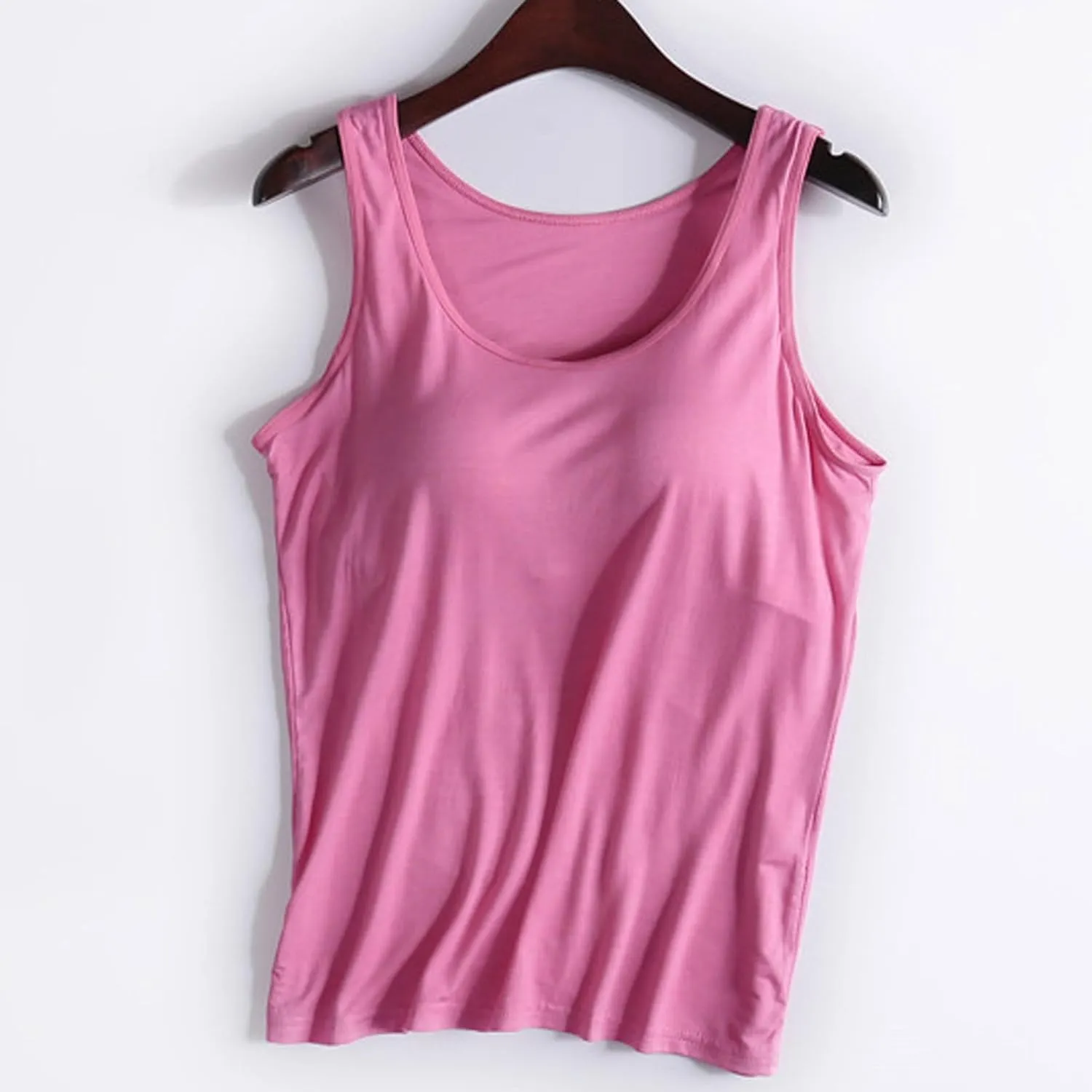 Workout Tank Tops for Women with Built in Bras Padded Modal Breathable Solid Basic Tanks Plus Size Casual Running Yoga Shirts
